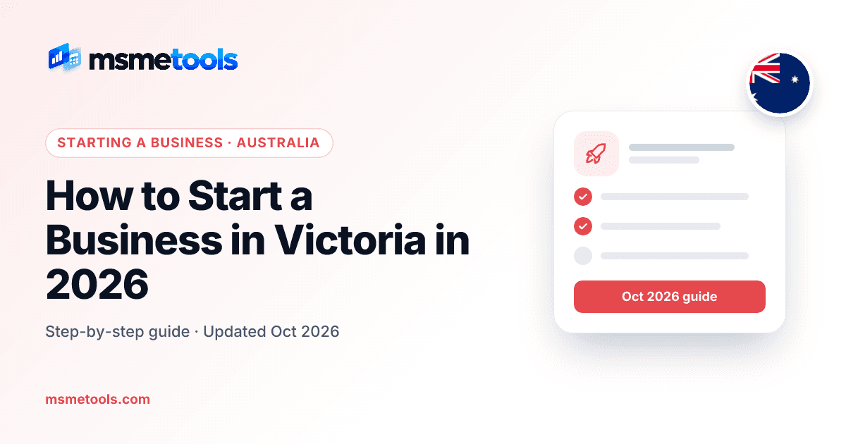 How to start a business in Victoria — MSMETOOLS guide cover