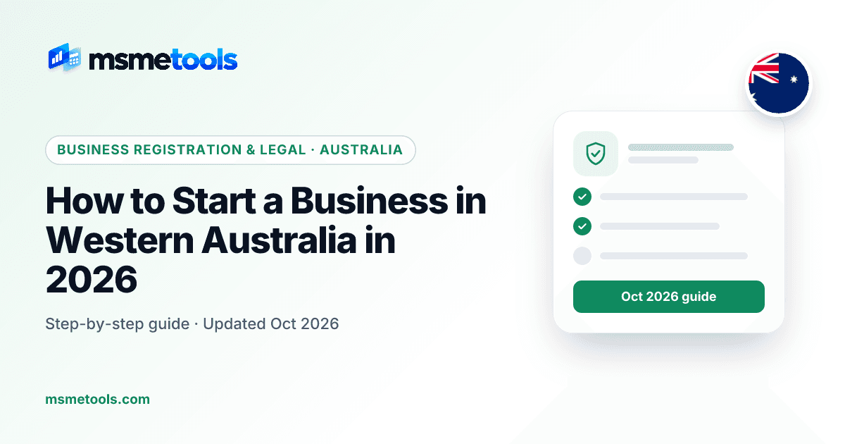How to start a business in Western Australia — MSMETOOLS guide cover