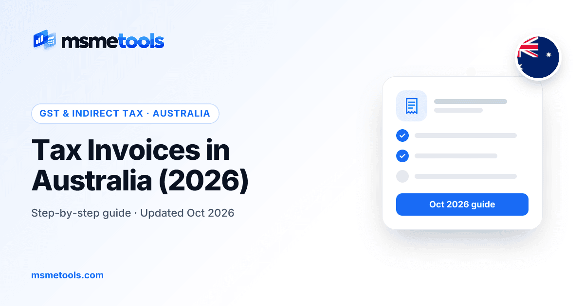 Tax invoices in Australia — MSMETOOLS guide cover