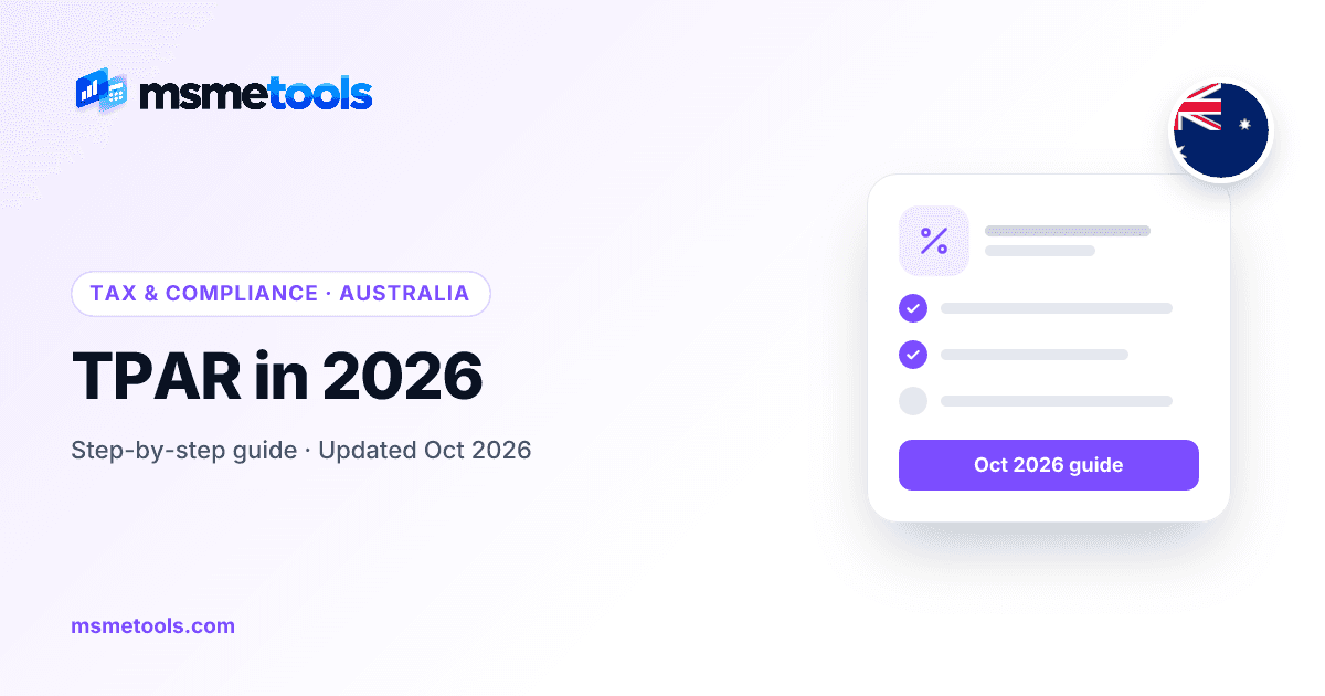 Taxable payments annual report (TPAR) — MSMETOOLS guide cover