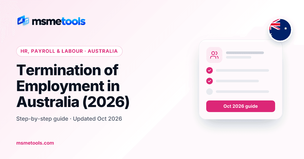 Termination of employment in Australia — MSMETOOLS guide cover