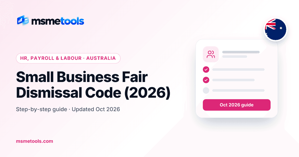 Small Business Fair Dismissal Code — MSMETOOLS guide cover