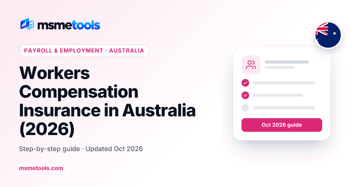 Workers compensation insurance in Australia — MSMETOOLS guide cover
