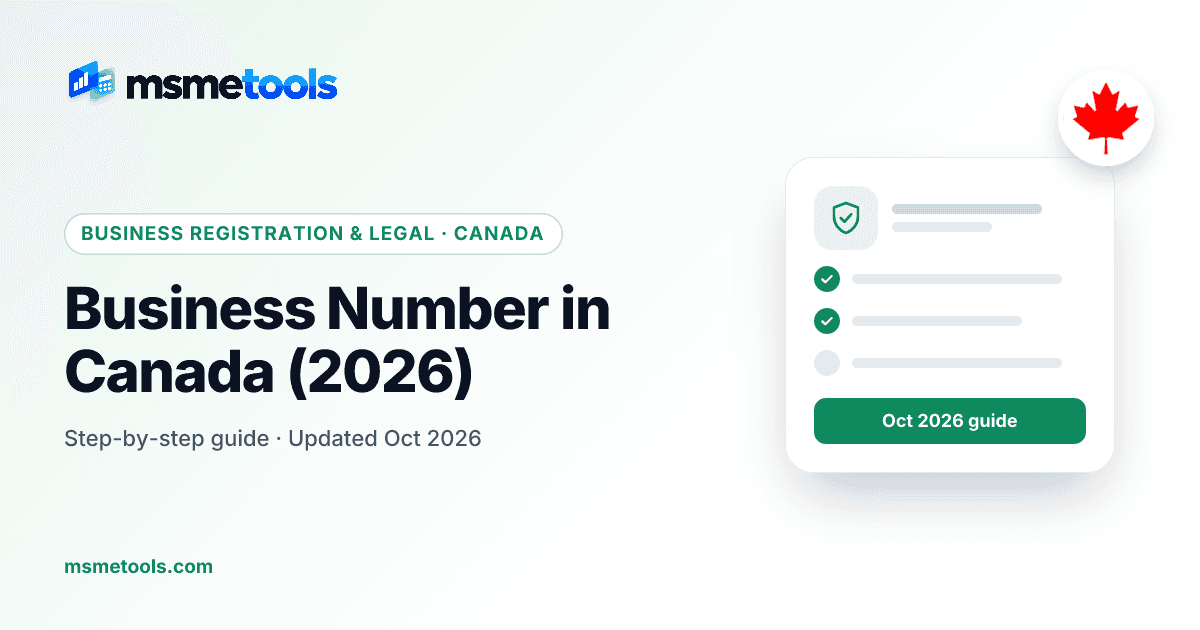 Business number in Canada — MSMETOOLS guide cover
