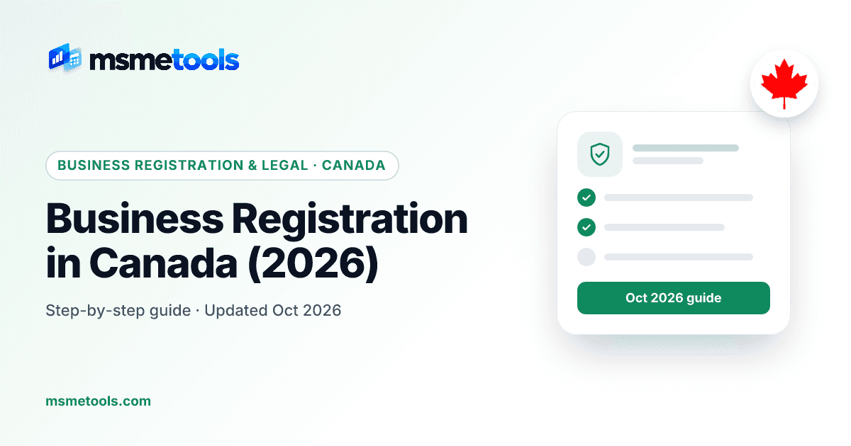 Business registration in Canada — MSMETOOLS guide cover