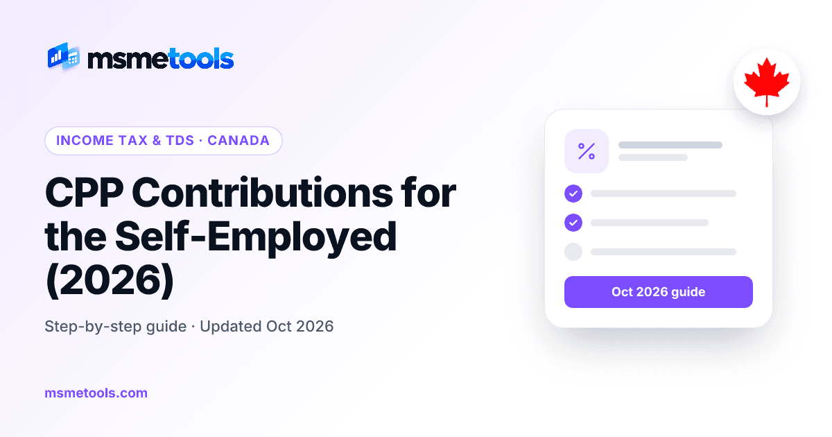 CPP contributions for the self-employed — MSMETOOLS guide cover