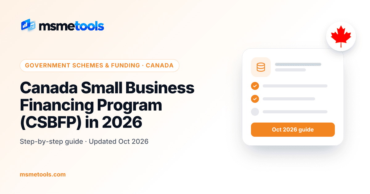Canada Small Business Financing Program — MSMETOOLS guide cover