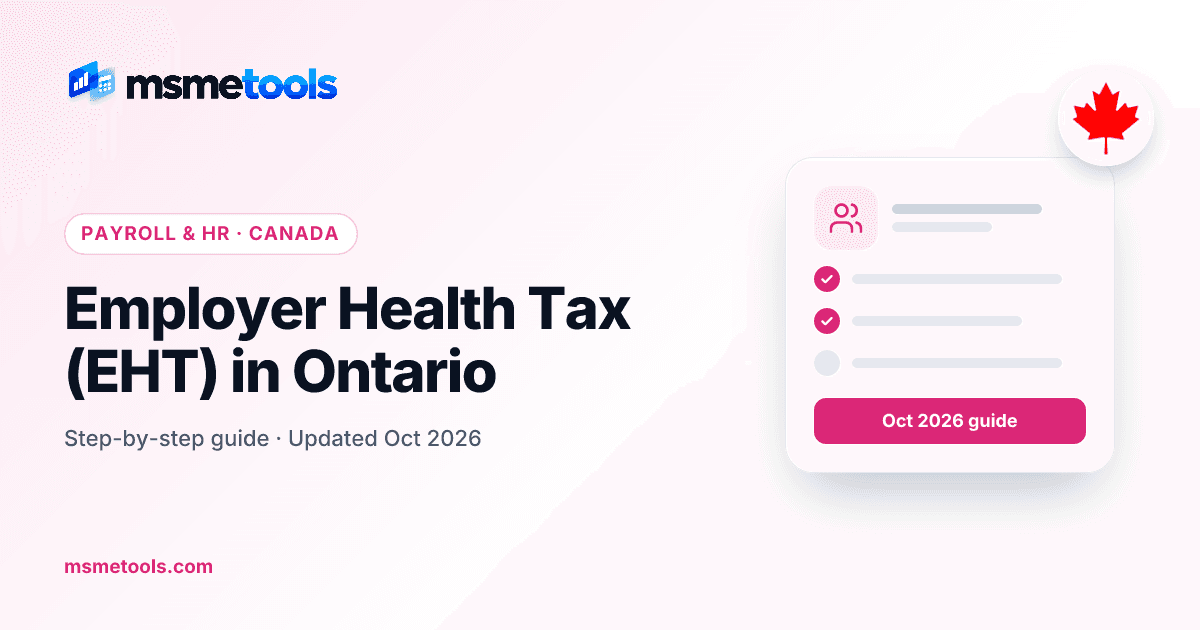 Ontario Employer Health Tax — MSMETOOLS guide cover