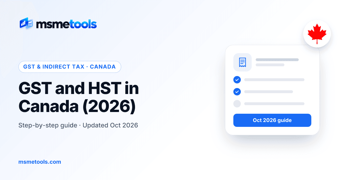 GST and HST in Canada — MSMETOOLS guide cover