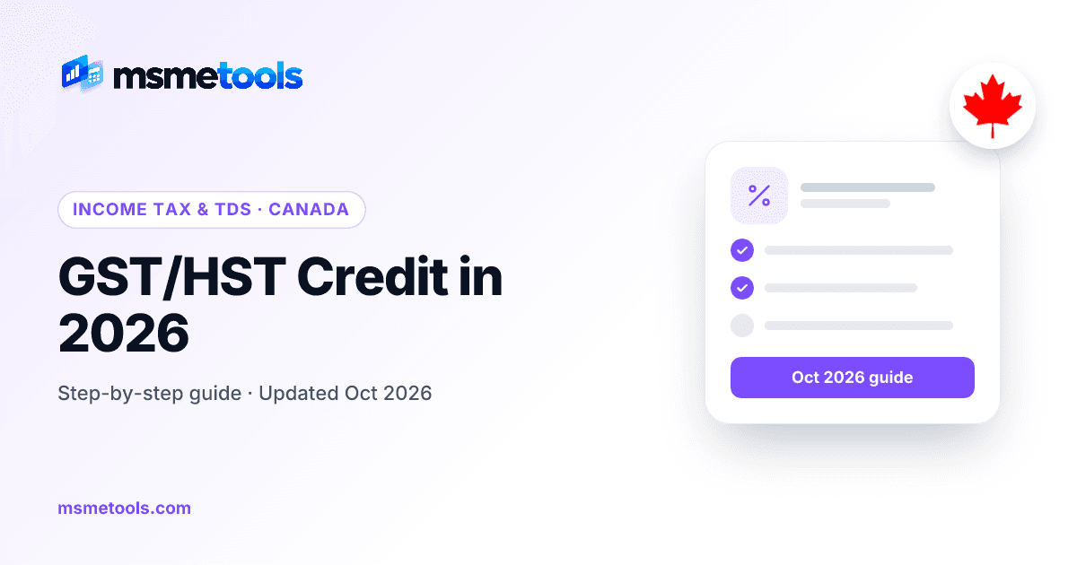 GST/HST credit and Canada Groceries and Essentials Benefit — MSMETOOLS guide cover