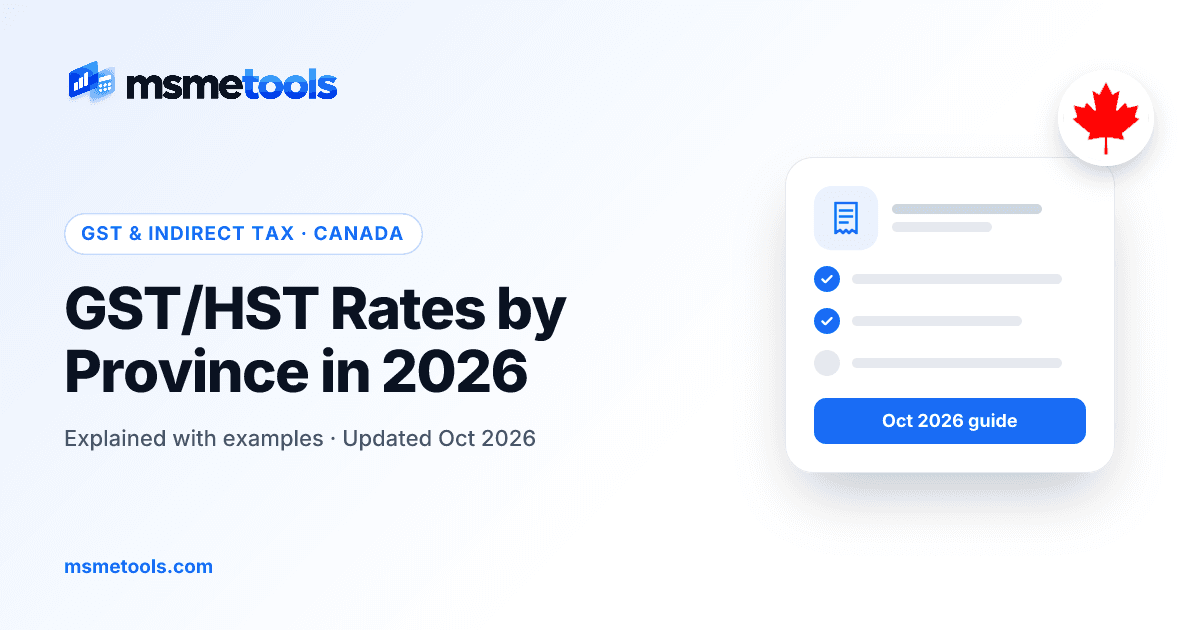 GST/HST rates by province — MSMETOOLS guide cover