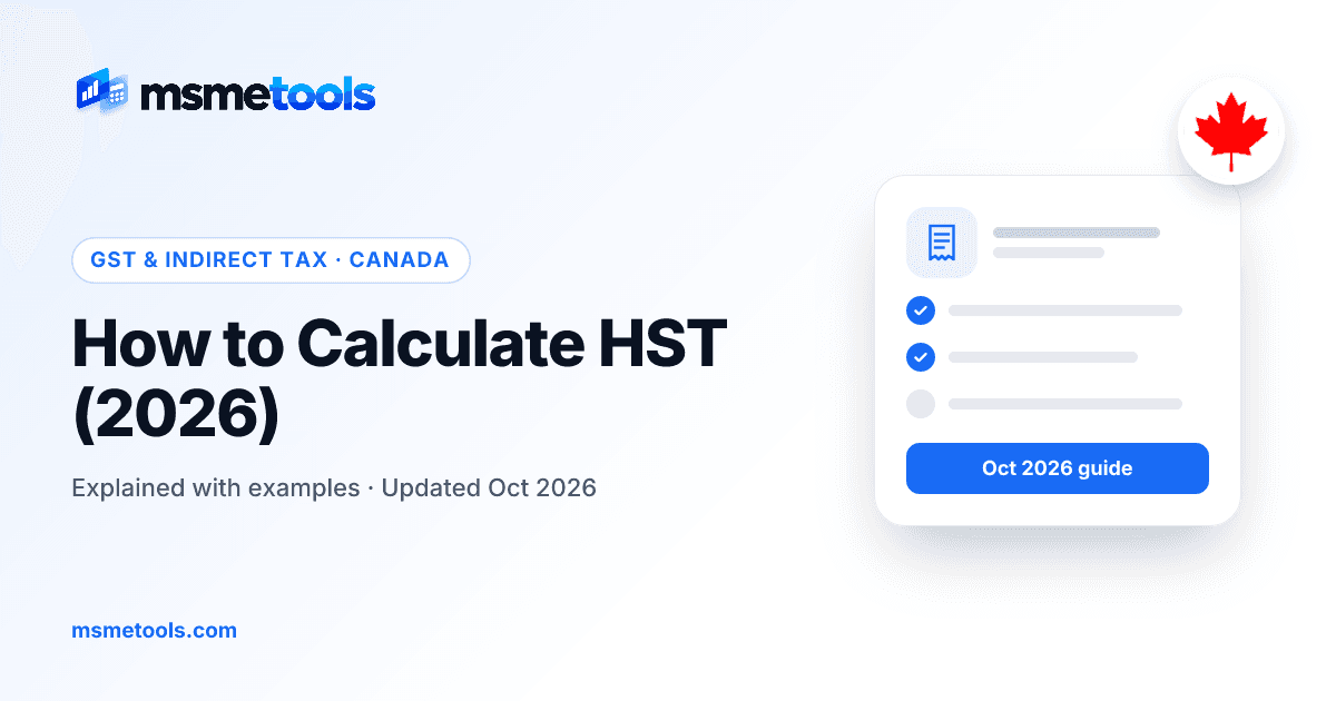 How to calculate HST — MSMETOOLS guide cover