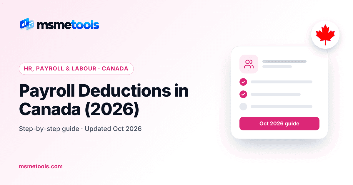 Payroll deductions in Canada — MSMETOOLS guide cover