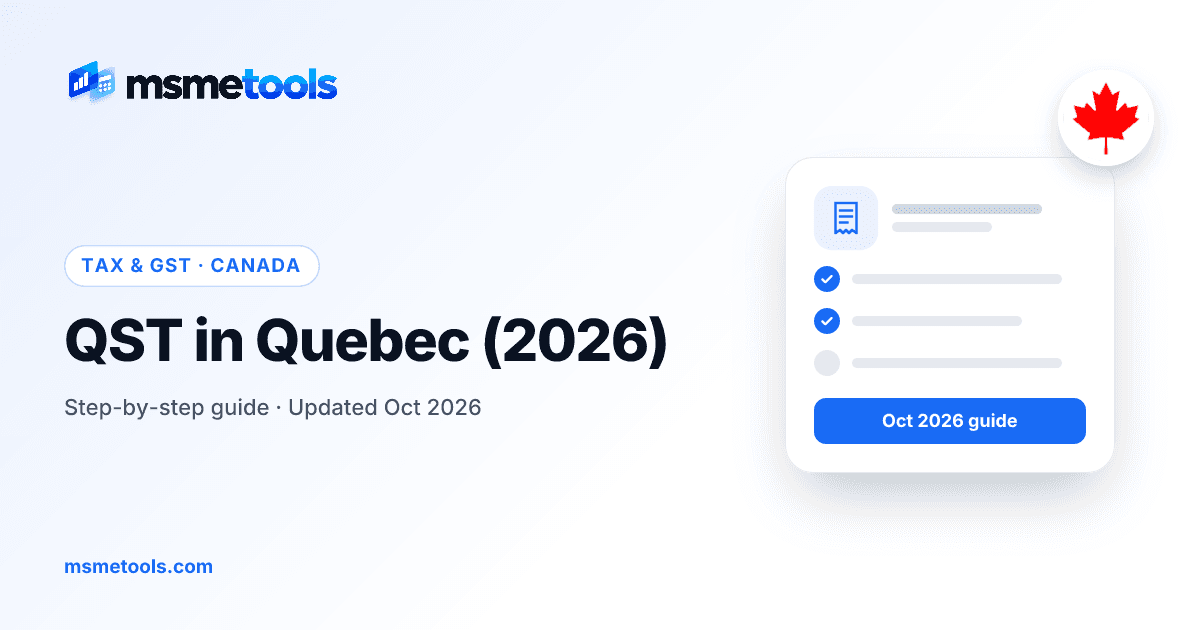 QST in Quebec — MSMETOOLS guide cover
