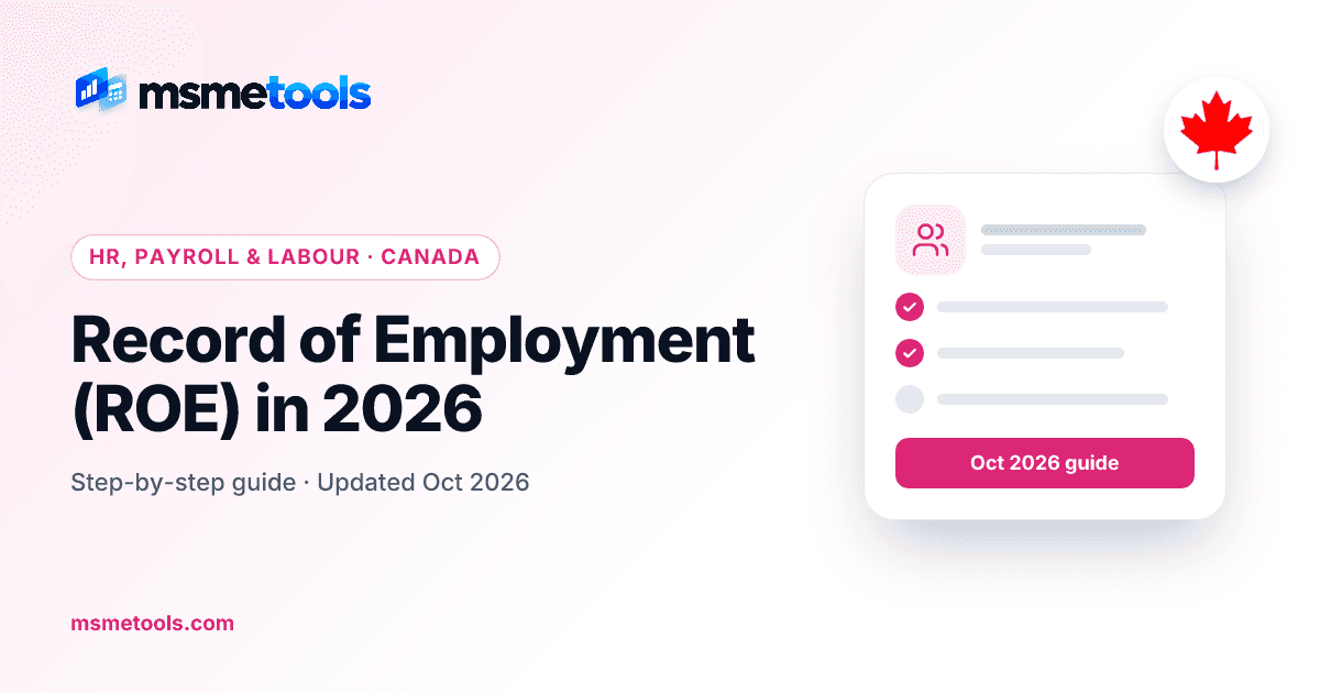Record of Employment (ROE) — MSMETOOLS guide cover
