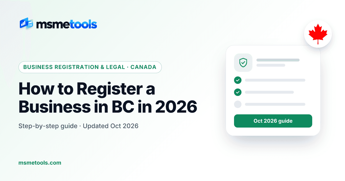 Register a business in BC — MSMETOOLS guide cover