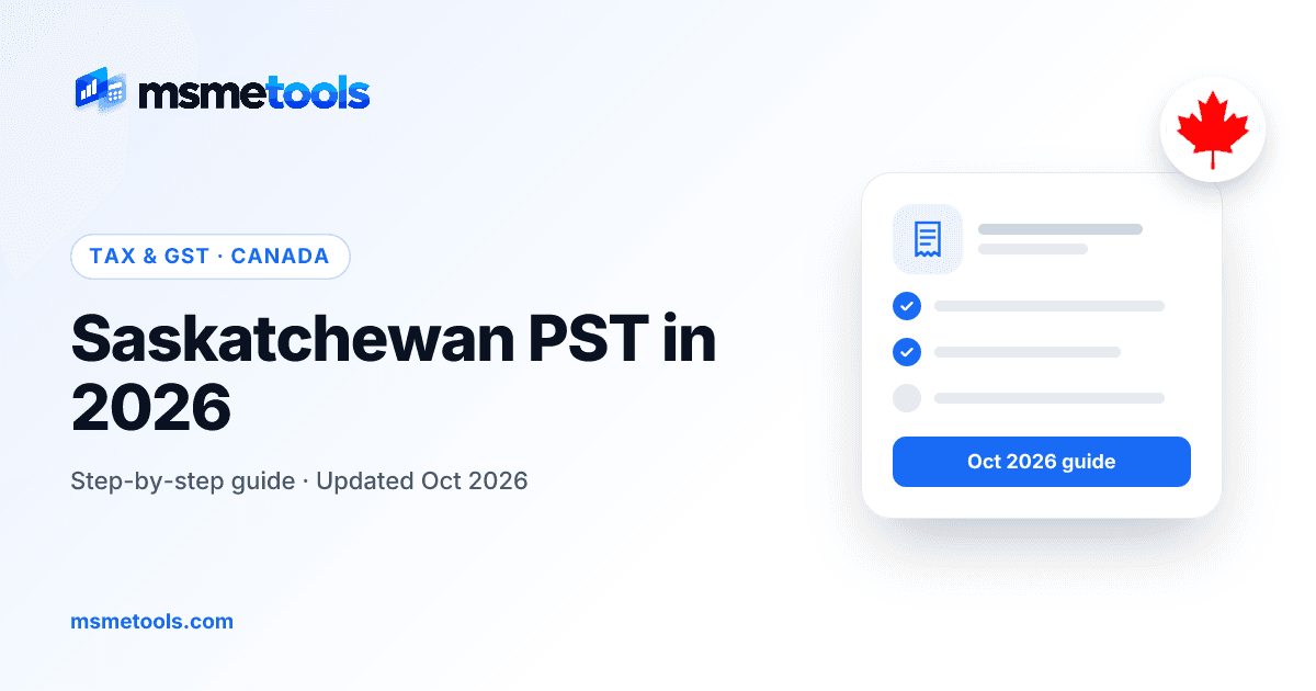Saskatchewan PST — MSMETOOLS guide cover