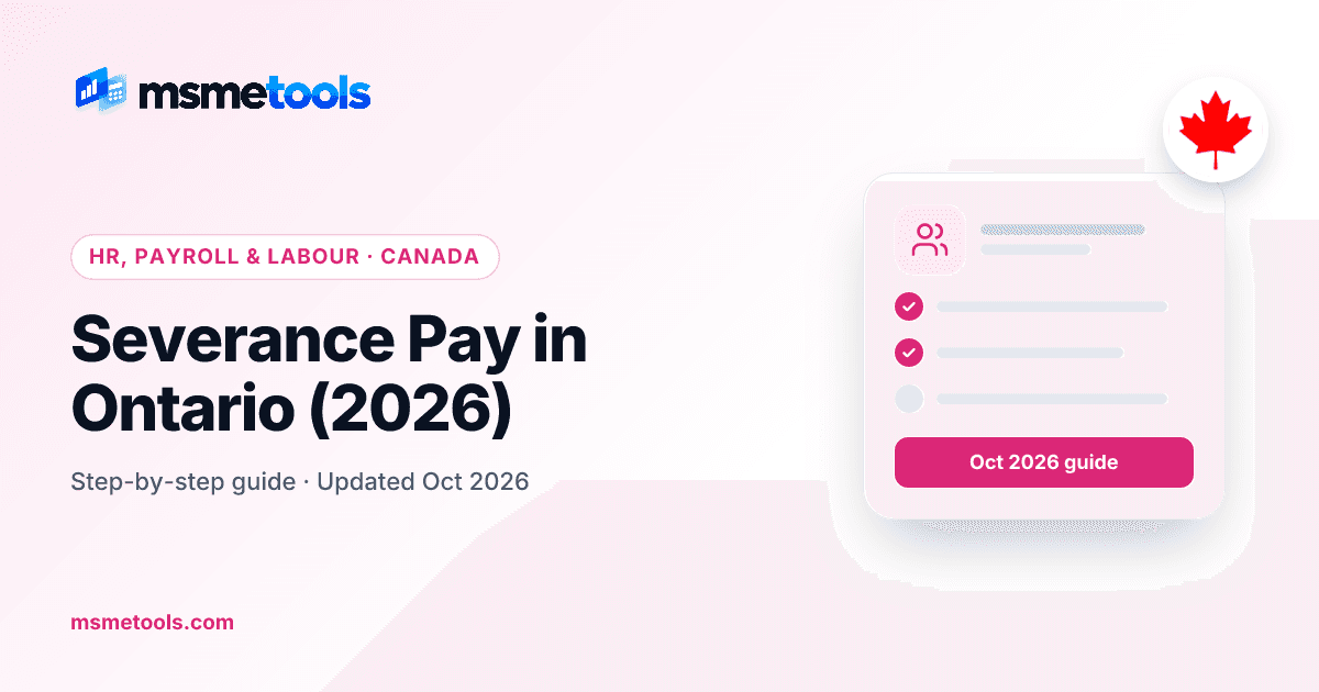 Severance pay in Ontario — MSMETOOLS guide cover