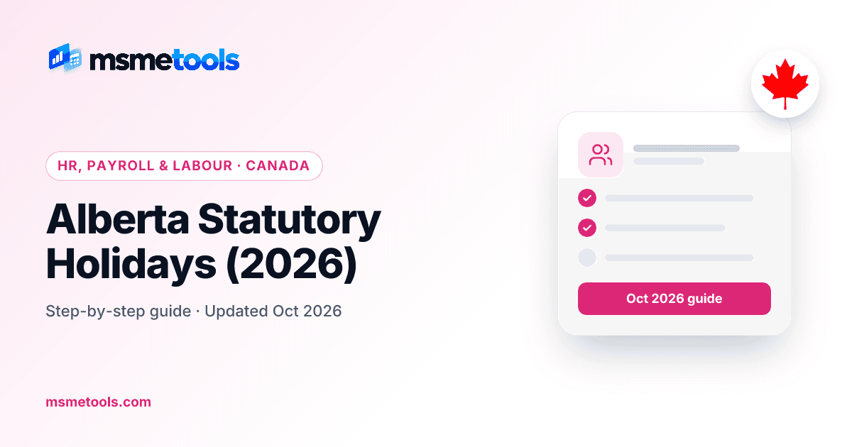 Alberta statutory holidays — MSMETOOLS guide cover