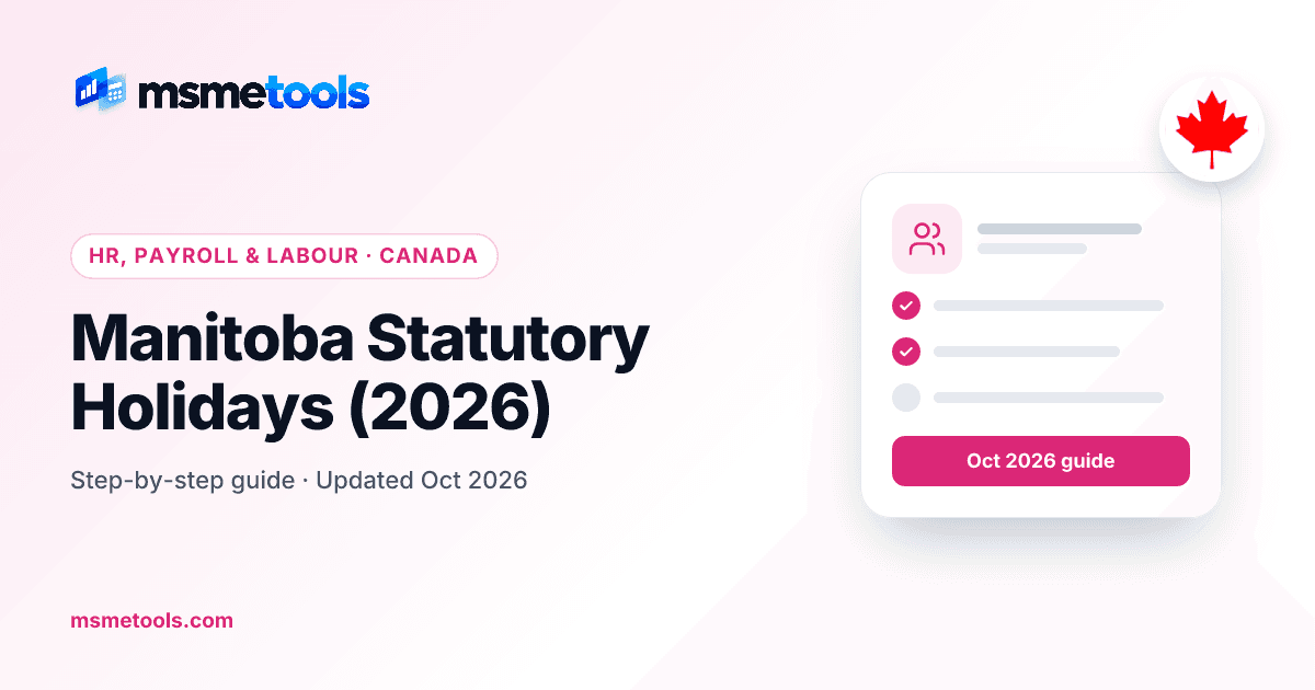 Manitoba statutory holidays — MSMETOOLS guide cover