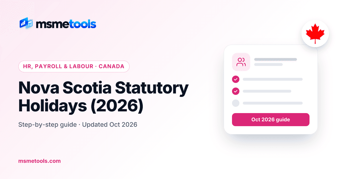 Nova Scotia statutory holidays — MSMETOOLS guide cover