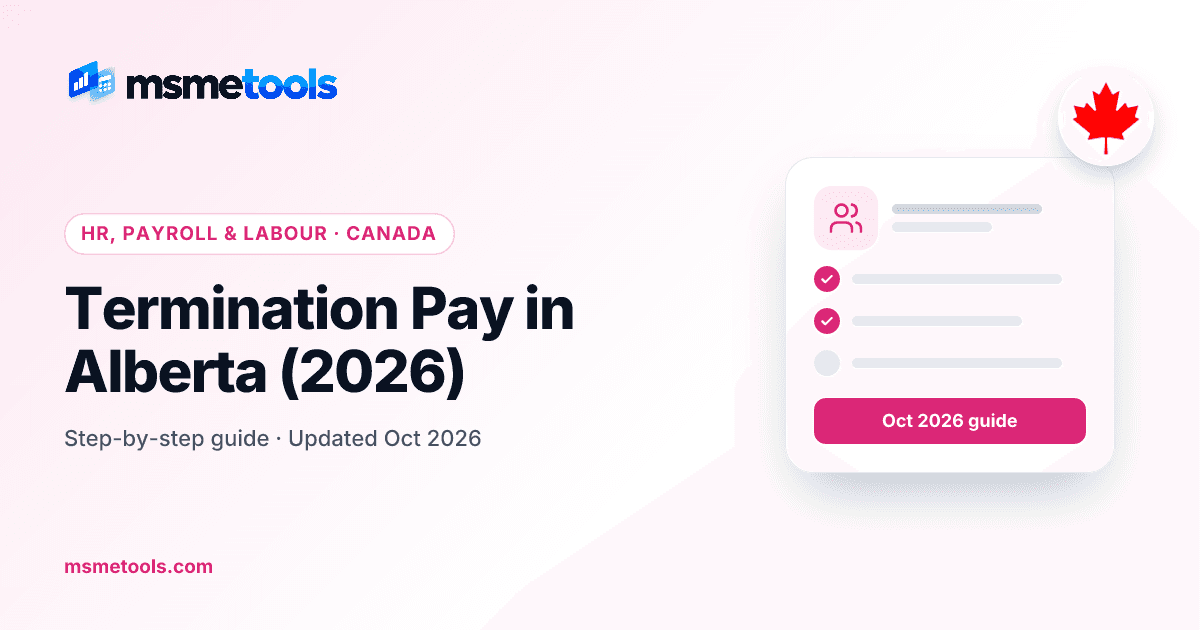 Termination pay in Alberta — MSMETOOLS guide cover