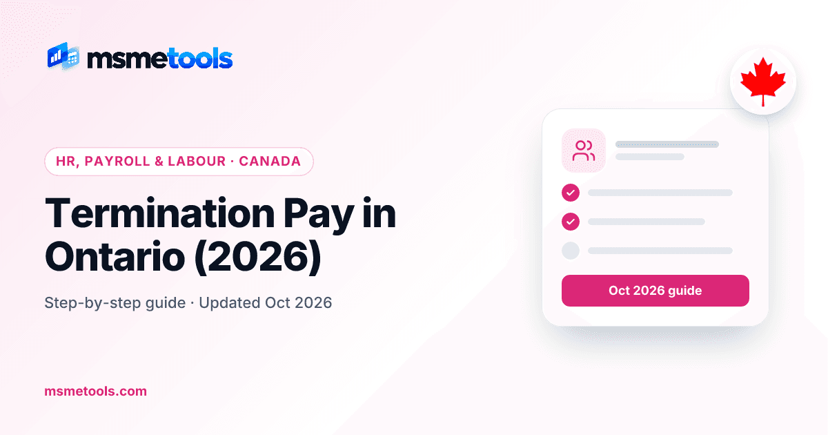 Termination pay in Ontario — MSMETOOLS guide cover