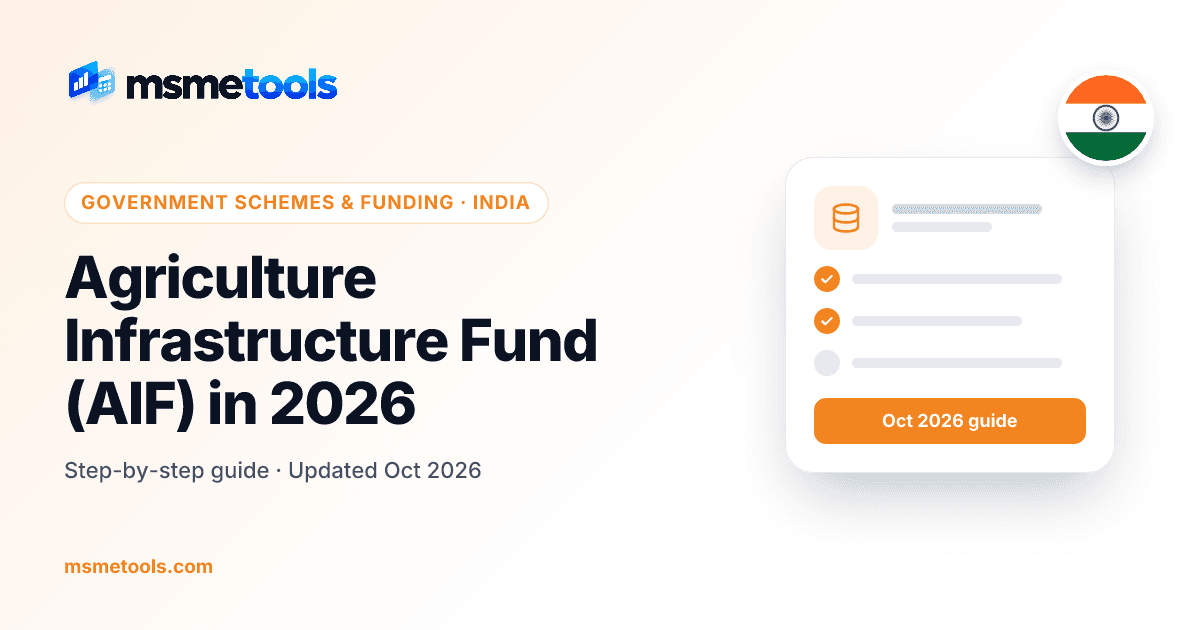 Agriculture Infrastructure Fund (AIF) — MSMETOOLS guide cover