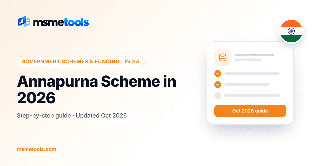 Annapurna scheme explained — West Bengal Annapurna Yojana, catering loan and food scheme — MSMETOOLS guide cover