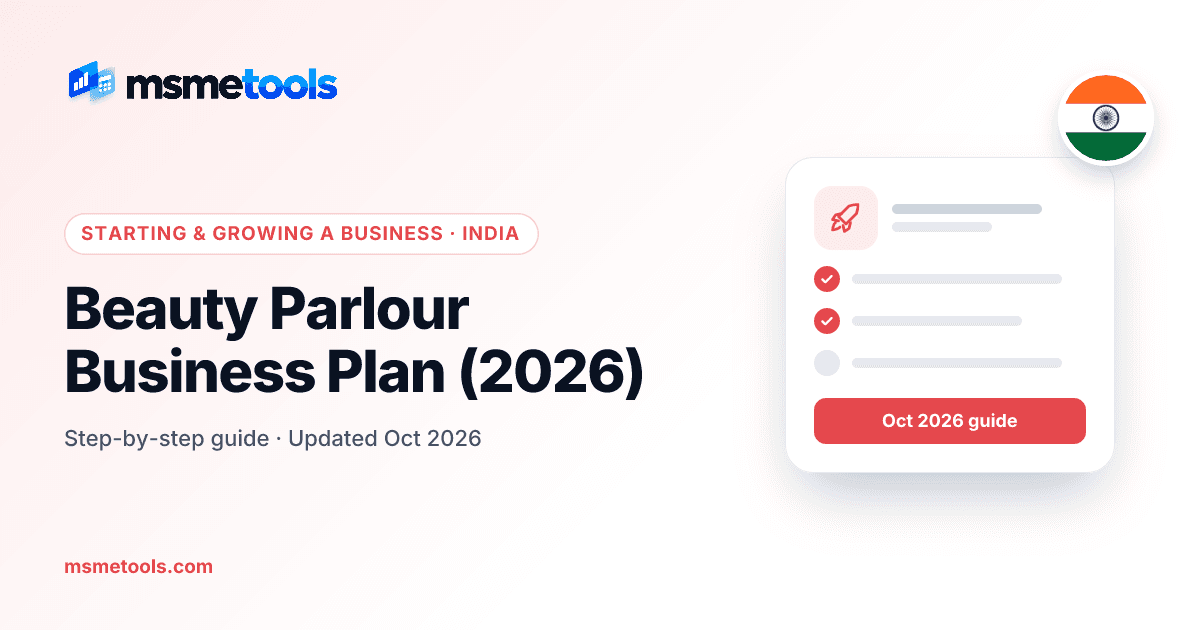 Beauty parlour business plan — MSMETOOLS guide cover