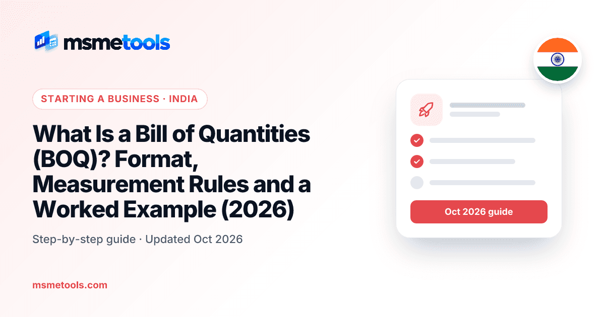 What is a bill of quantities — MSMETOOLS guide cover