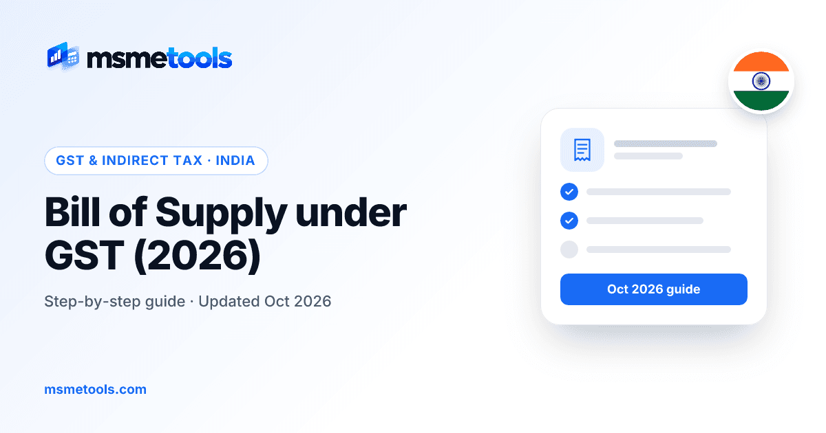 Bill of supply under GST — MSMETOOLS guide cover