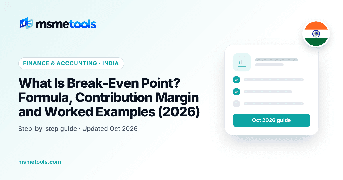 What is break-even point — MSMETOOLS guide cover