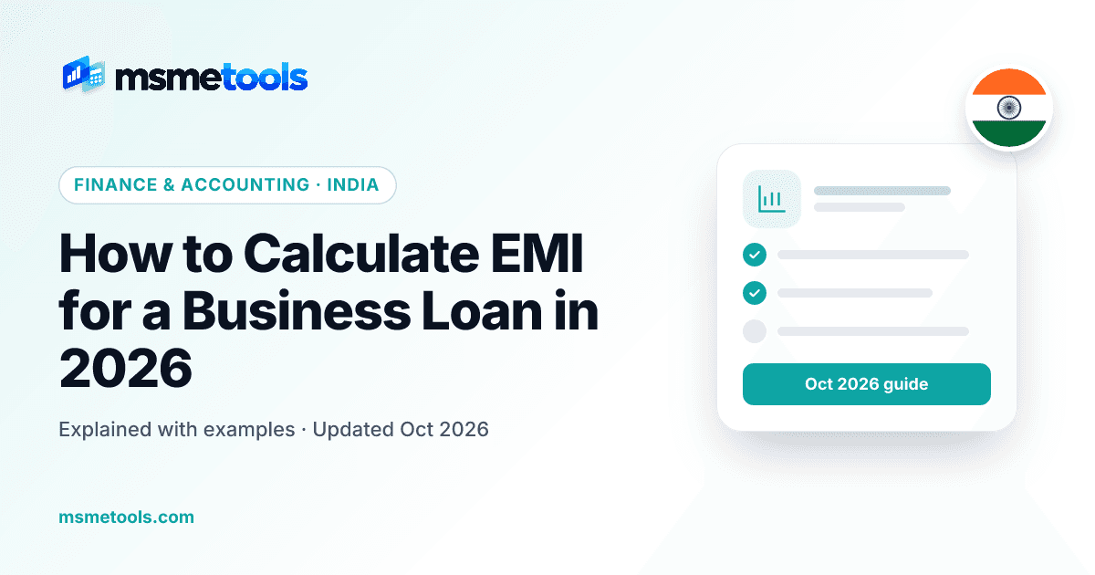 How to calculate EMI for a business loan — MSMETOOLS guide cover