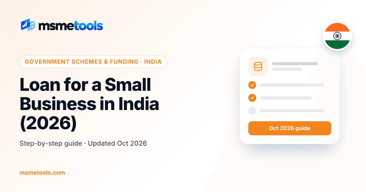 Loan for a small business in India — MSMETOOLS guide cover