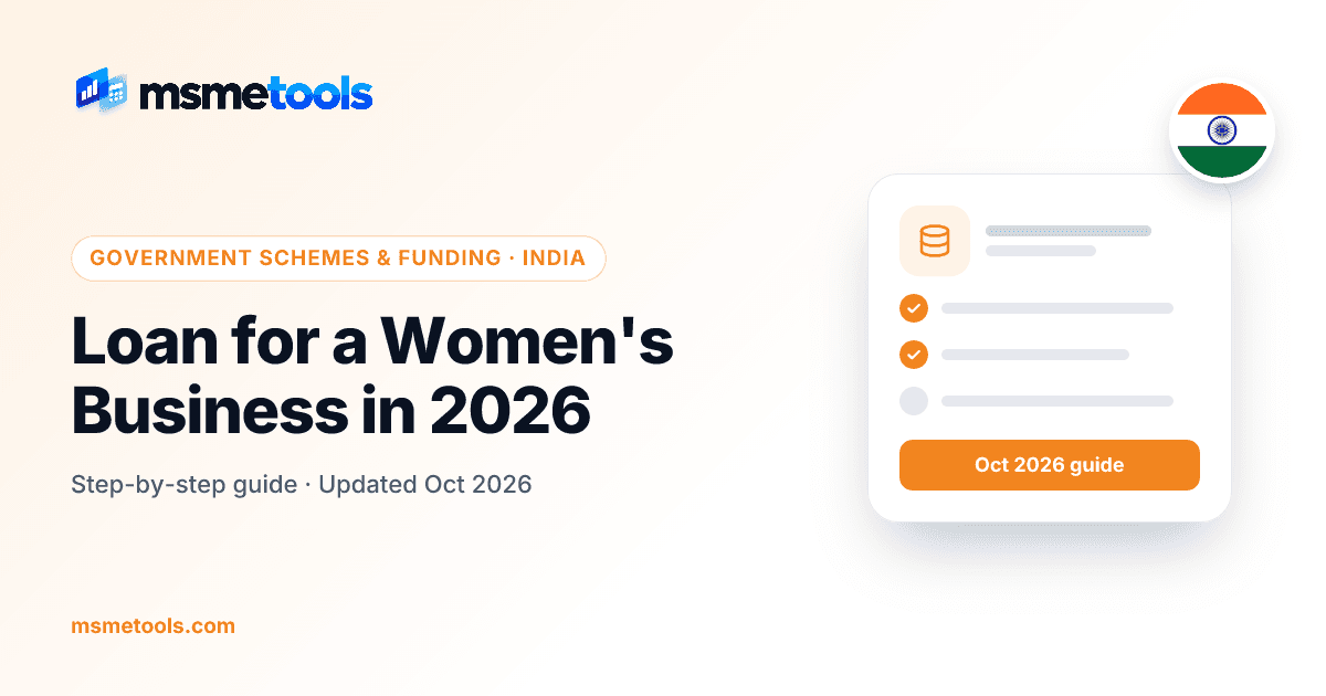 Business loan for women in India — MSMETOOLS guide cover