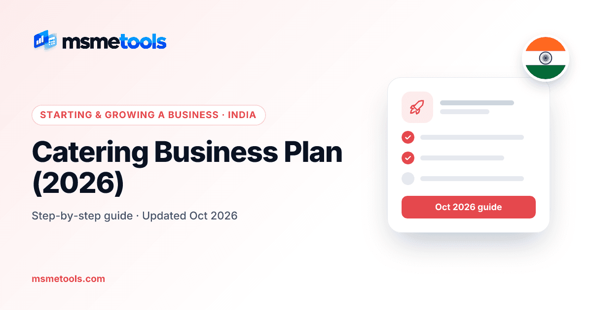 Catering business plan — MSMETOOLS guide cover