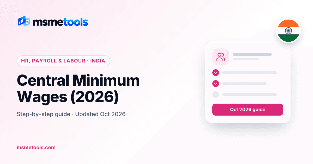 Central minimum wages by area and skill — MSMETOOLS guide cover
