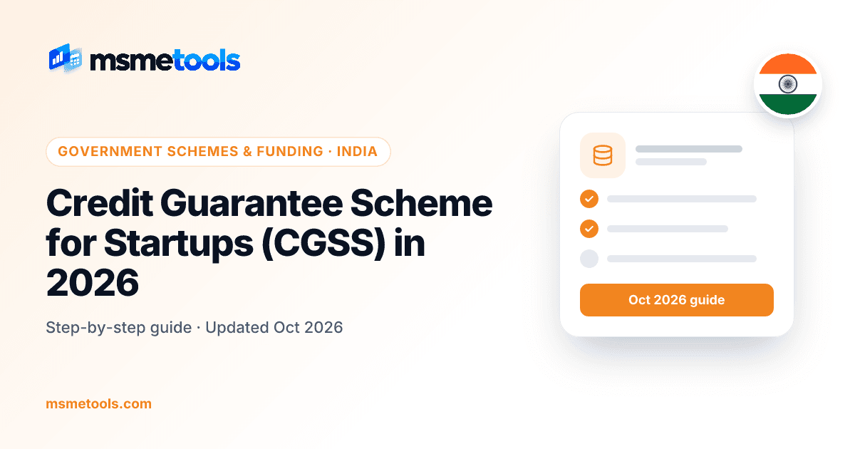 Credit Guarantee Scheme for Startups (CGSS) — MSMETOOLS guide cover
