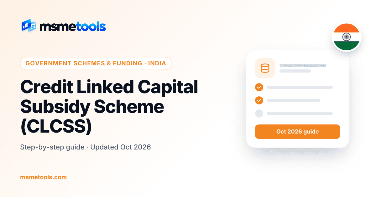 Credit Linked Capital Subsidy Scheme history and alternatives — MSMETOOLS guide cover