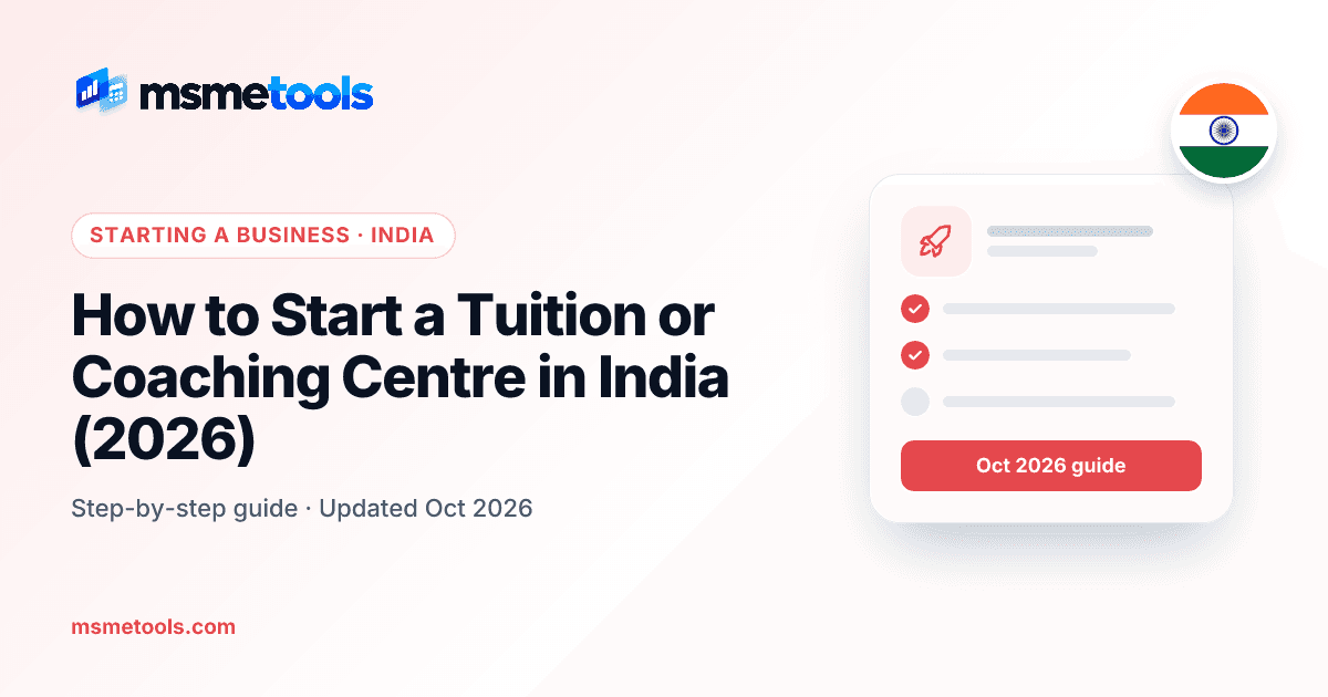 How to start a tuition or coaching centre in India — MSMETOOLS guide cover