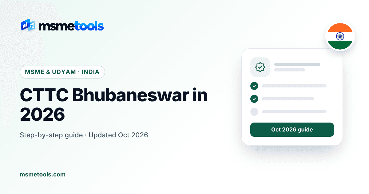 CTTC Bhubaneswar courses, fees and admission — MSMETOOLS guide cover