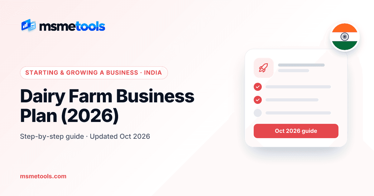 Dairy farm business plan — MSMETOOLS guide cover