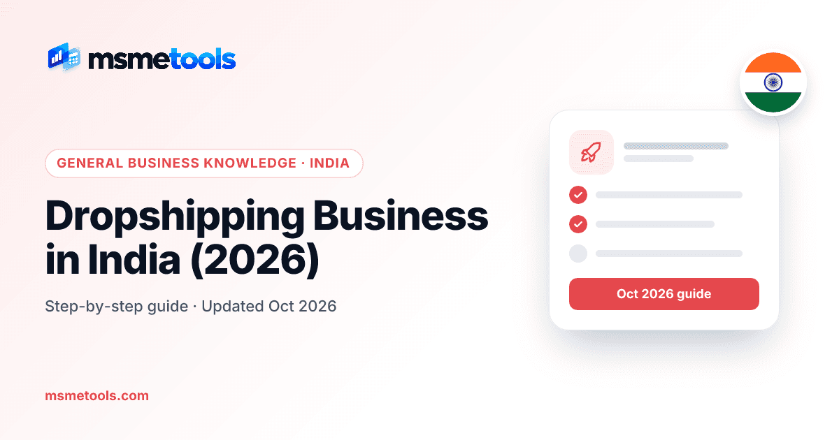 Dropshipping business in India — MSMETOOLS guide cover