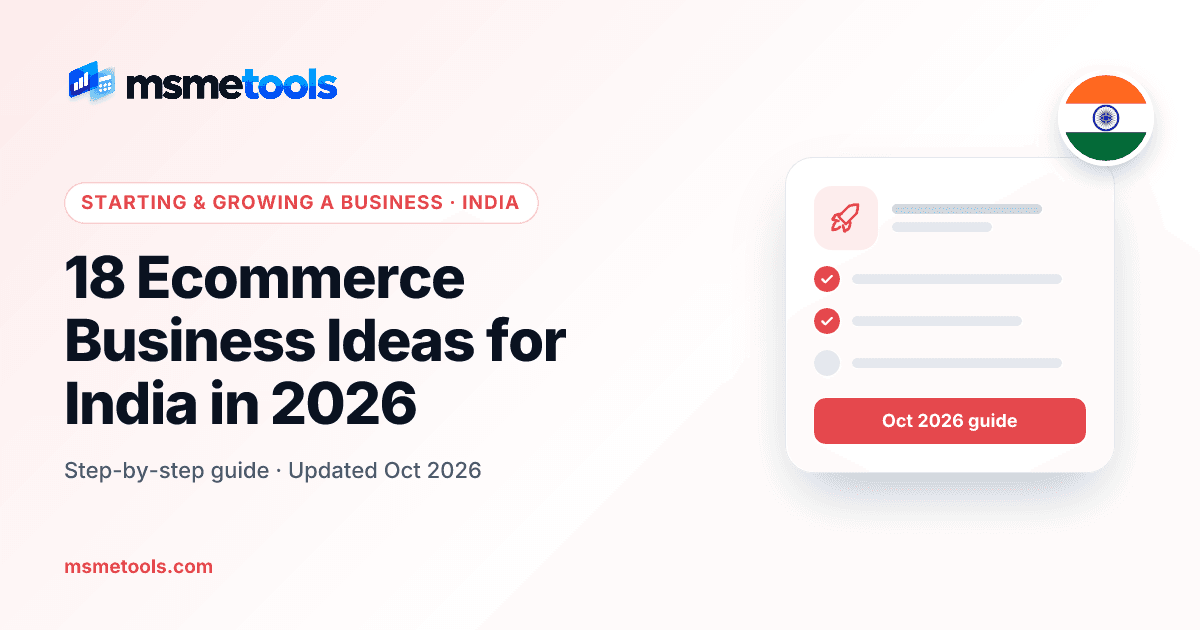 Ecommerce business ideas in India — MSMETOOLS guide cover