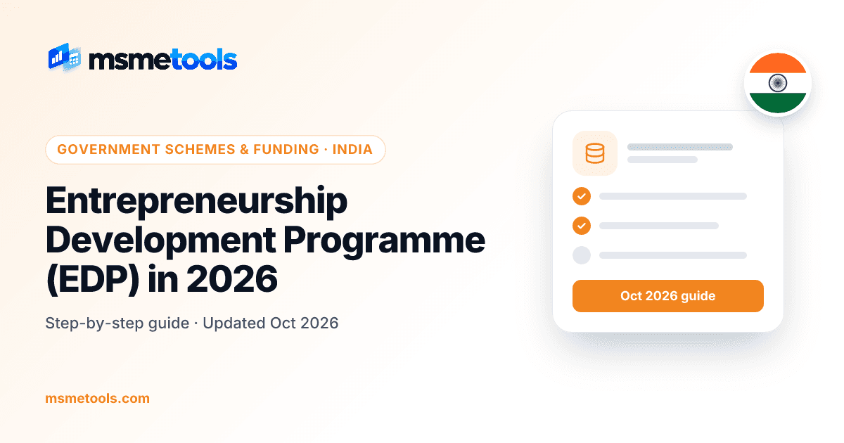 Entrepreneurship development programme — MSME ESDP and PMEGP EDP — MSMETOOLS guide cover