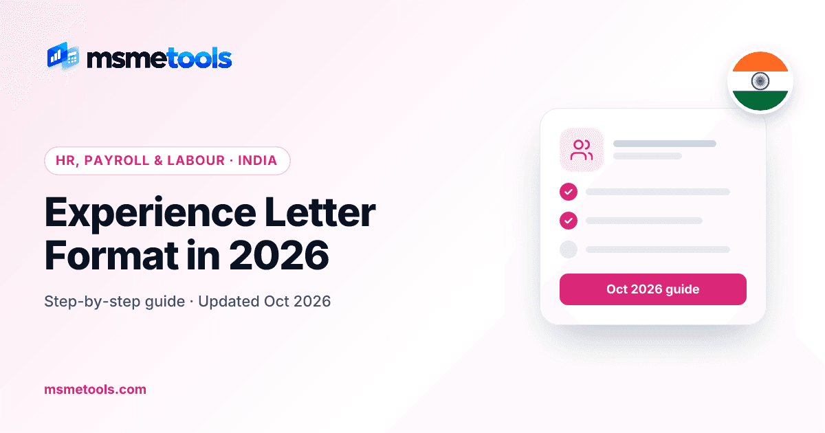 Experience letter format — MSMETOOLS guide cover