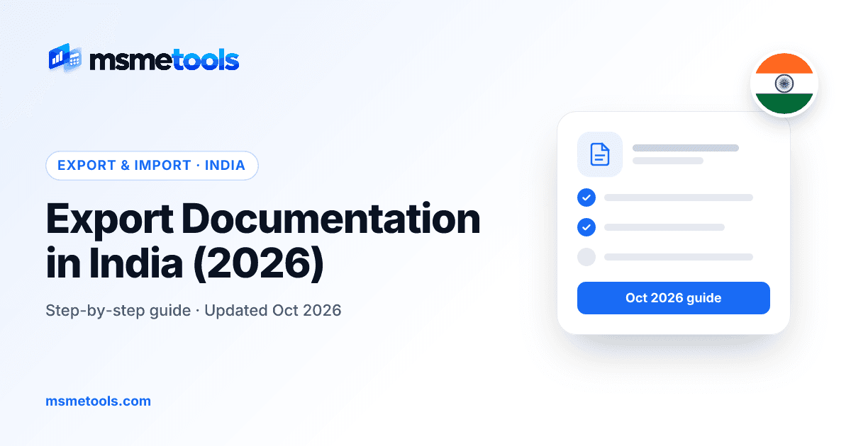 Export documentation in India — MSMETOOLS guide cover