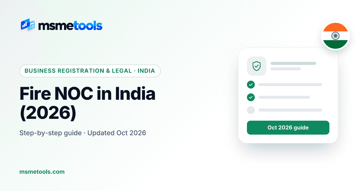 Fire NOC in India — MSMETOOLS guide cover