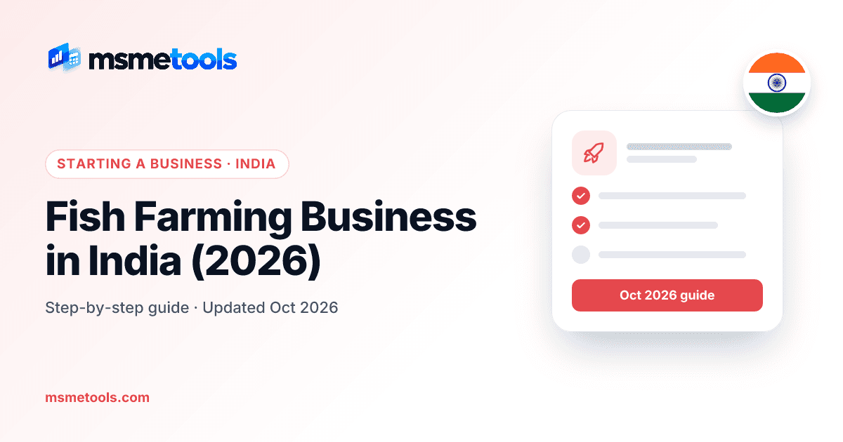Fish farming business in India — MSMETOOLS guide cover